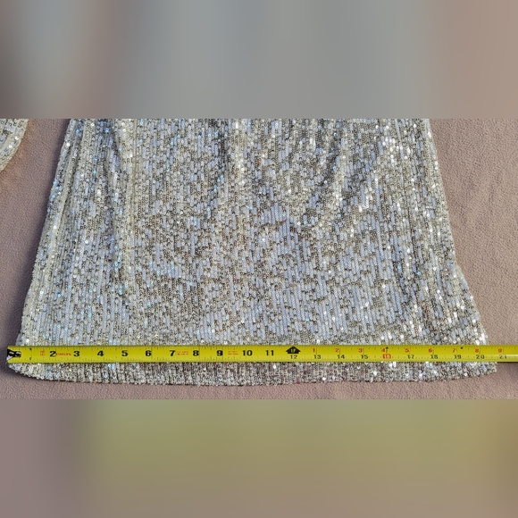 Z SUPPLY Sequin Mini Dress Size M Silver Lined NWT Style ZD234255S RN135090 - Picture 9 of 11